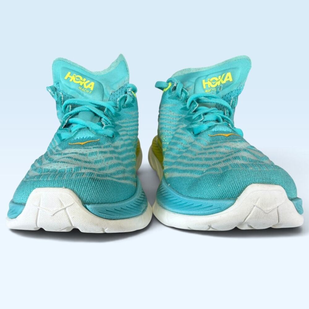 HOKA Mach 5 Women’s Size 8B Turquoise Yellow Running Shoes - Picture 4 of 13